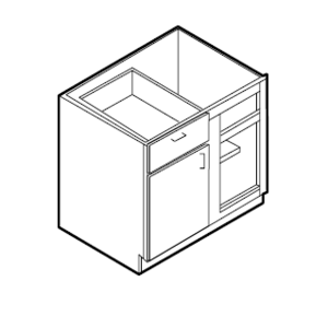 Base Blind Corner One Door One Drawer(17 ¾ ” Wide)